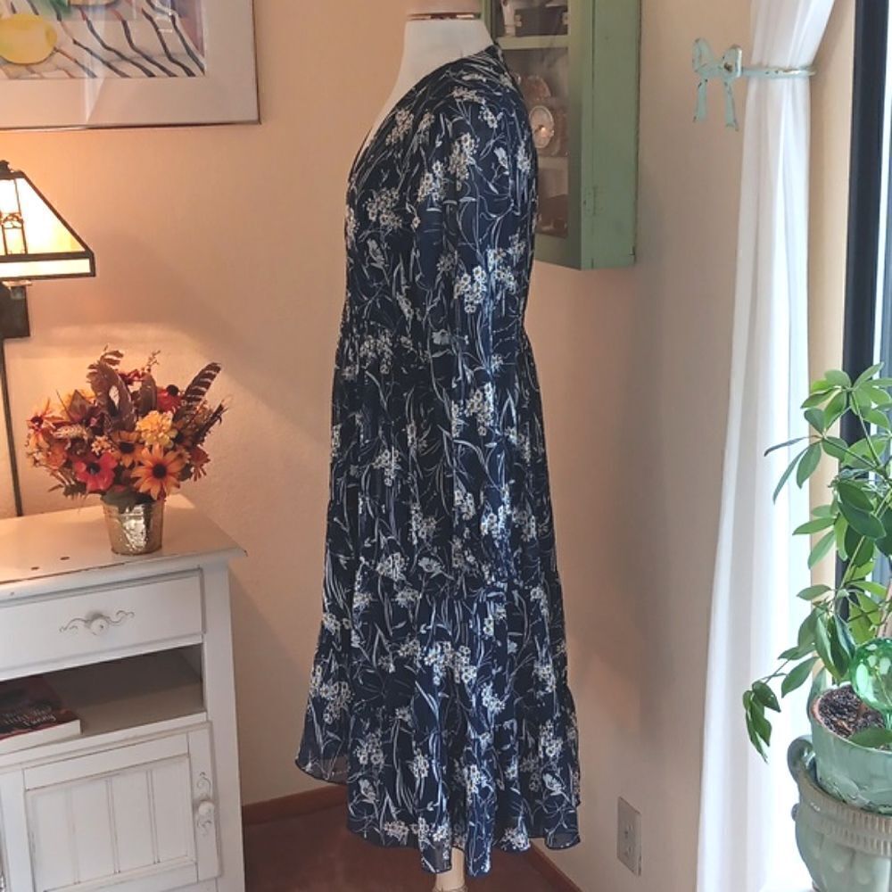 NY Collection Navy Prairie Dress - Picture 7 of 16